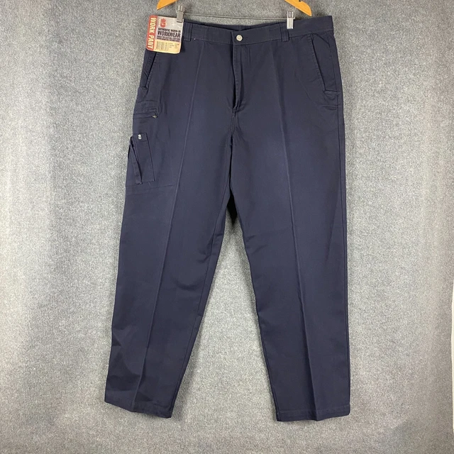 KING GEE WORK Pants Mens 107 R Blue Cargo Drill Carpenter Workwear NEW