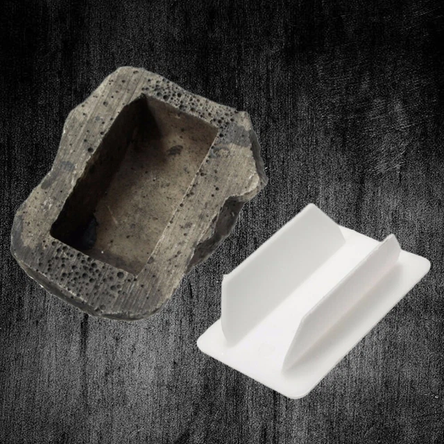 Boîte à Clés En Faux Rocher - Dimensions 8,5 X 5,3 X 4,5 Cm, En Résine Blanche - Cache Clés Extérieur Discret, Idéal Pour Le Jardin Ou La Géocache