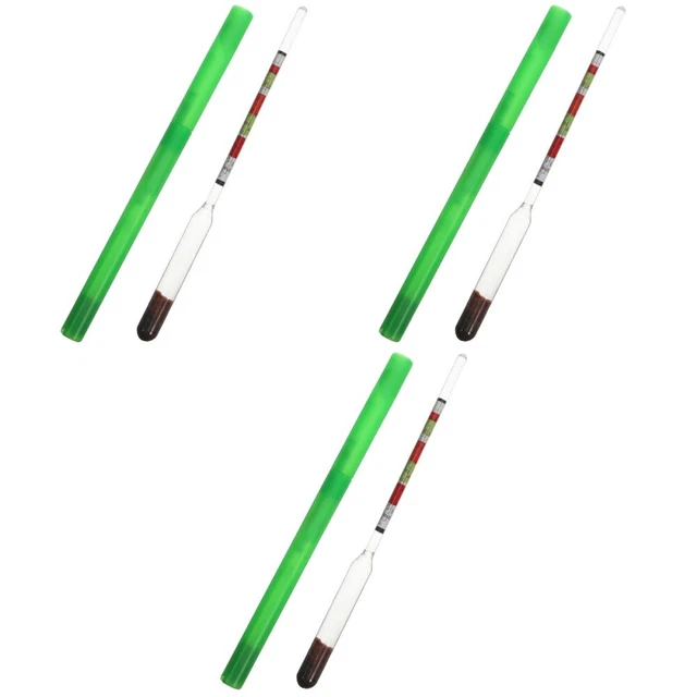 3 PC HYDROMETER for Wine Maple Syrup Triple Scale Homebrew Moonlight £