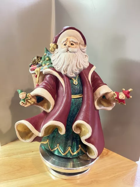 Large Ceramic Santa Claus Figurine | Flowing Coat | Sack of Presents