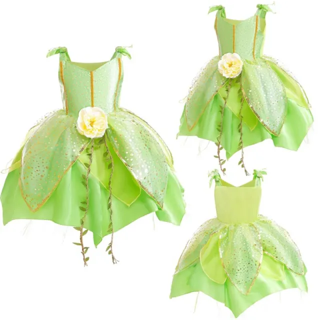 Kids Girls Skirt Elf Costume Fairy Dress Halloween Birthday Party Dress Up Tutu