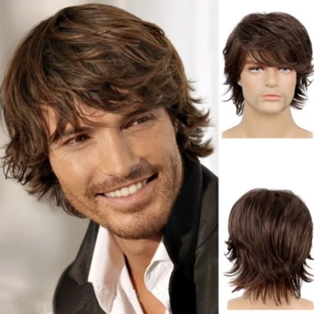 Afro Kinky Short Cosplay Men's Wigs Full Curly Wig Synthetic Hair Short Hair