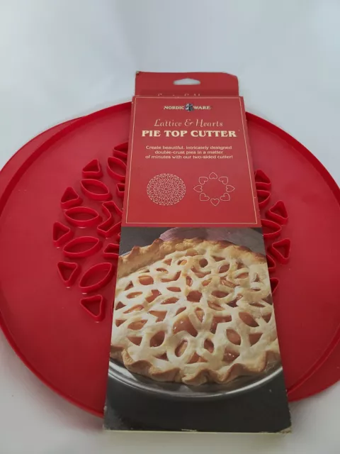 12 Lattice & Hearts Reversible Pie Top Cutter - Nordic Ware