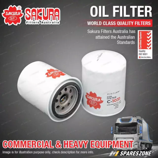 Sakura Oil Filter for FORD TRADER 409 VA(GE) 4CYL 2.0L PETROL 1979-1981