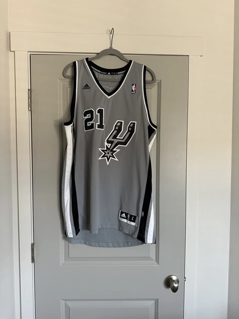 Tim DUNCAN San Antonio SPURS Jersey #21 Vintage NBA Adidas size L SEWN Gray
