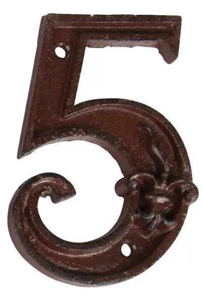 Numero 5 In Ghisa Appendibile Muro Parete Casa Villa Via
