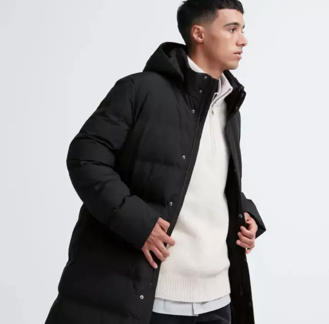 UNIQLO MENS SEAMLESS Down Long Coat Black Available in multiple