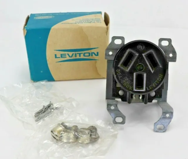 Leviton 125/250Volt-50amp Receptacle black 3 wire NEW