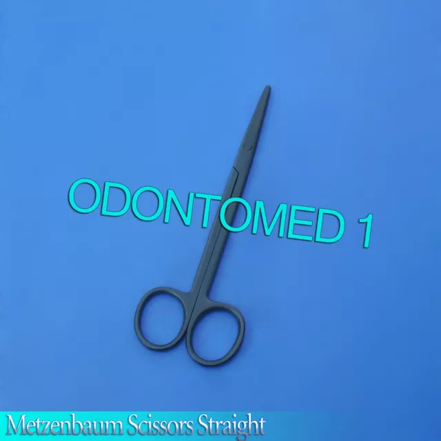 6 Black Coated Metzenbaum Scissors 7" Straight, Surgical Instruments