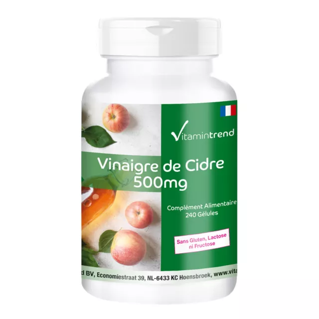 Vinaigre de cidre de pomme 500 mg - 240 gélules - purifier | Vitamintrend