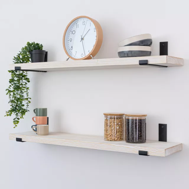 Solid Pine Shelves |  Various Sizes & Colors | Solid Timber Floating Wall Shelf