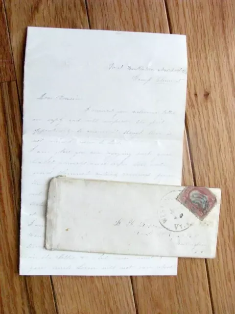 14Th New Hampshire Civil War  Soldier Letter From Cousin 1862