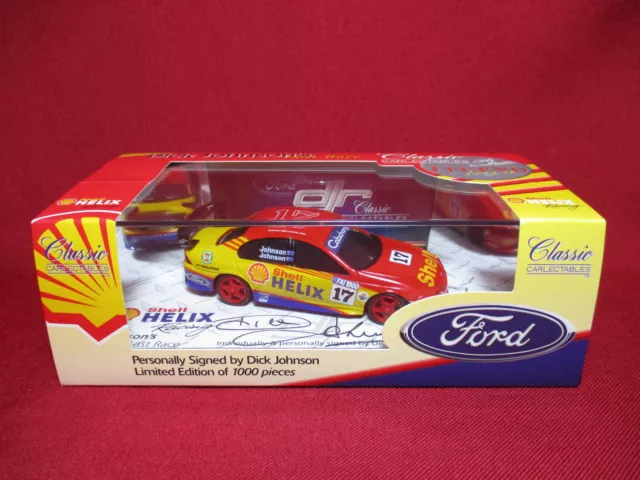 1:43 SIGNED Dick Johnson Last Race Ford Falcon AU XR8 Shell Helix Bathurst 1000