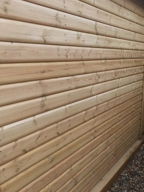 Loglap Cladding On Building TIMBER CLADDING, CLADDING, loglap cladding, Redwood cladding, 4.8m T&G ...