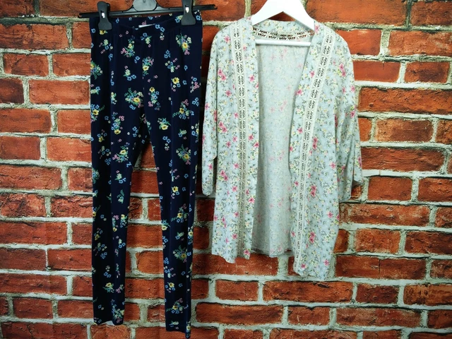 Girl Bundle Age 10-12 H&M Next Summer Cardigan Cover Top & Leggings Floral 152Cm