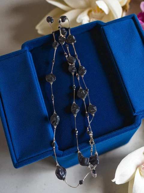 Gros Collier Vintage En Pierres Naturelles - Bijou Fantaisie Ancien, Occasion Bon état