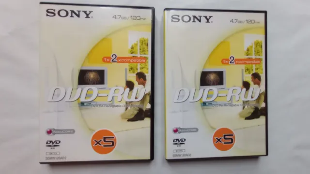 lot de 2 DVD VIERGE A GRAVER - DVD-RW SONY 4.7 Go / 120 min - DMW120AD2