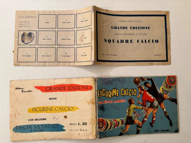 Album figurine calciatori VAV Figurine Calcio 1957/58 Lotto 2 album vuoti