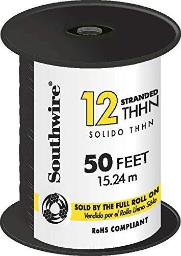 22964151 50 Ft. 12 Black Stranded Thhn Wire