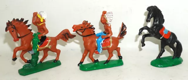 Reitpferd Pferd Indianer Fischer Gummi Wildwest DDR Spielzeug Konvolut /P2356