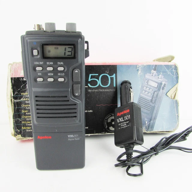 VINTAGE APELCO VXL 501 VHF Marine Radio + 12v Battery Charger £32.99
