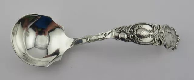 Florida Pineapple/ Alligator 4 1/2" Souvenir Ladle Spoon Lunt Sterling Silver