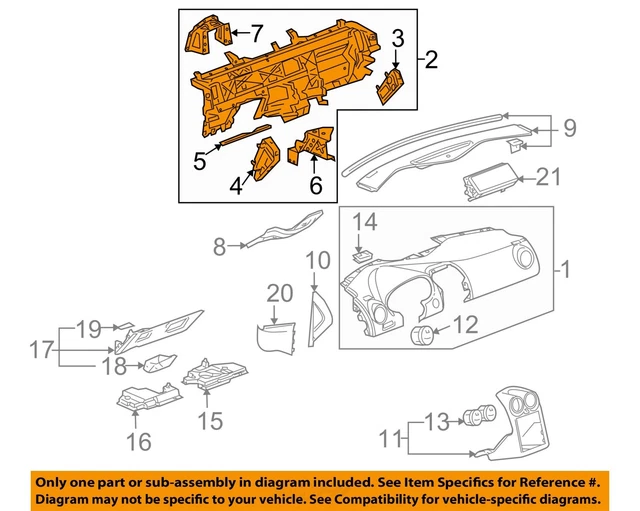 Pontiac GM OEM 05-10 G6 Instrument Panel Dash-Reinforcement 20756373