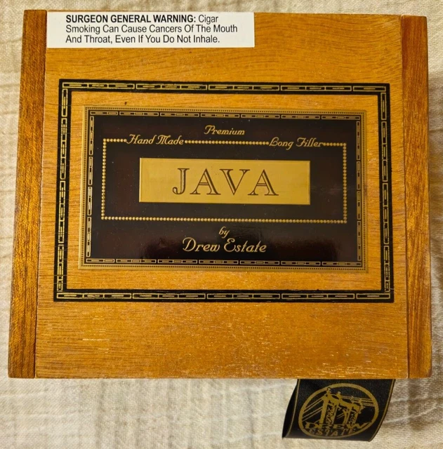 Java Petite Corona Latte Drew Estate empty cigar Box