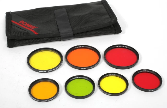 Lote de 7 filtros B+W y Tiffen MC SMC MRC 67mm y 52mm en estuche
