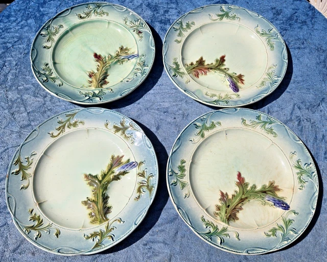 5 Assiettes à Dessert Comptoir De Famille Modèle Fruits - Barbotine Verte, Occasion, Céramique