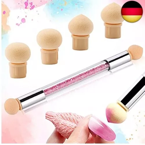 Nail Art Schwamm, KANOSON Dual Gespitzte Ombre Sponge Tool mit 4 Ersatzköpfe,