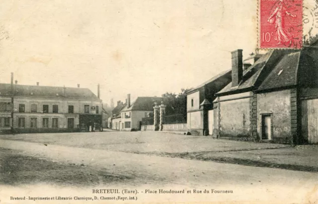 Carte BRETEUIL SUR ITON Place Houdouard et rue du Fourneau
