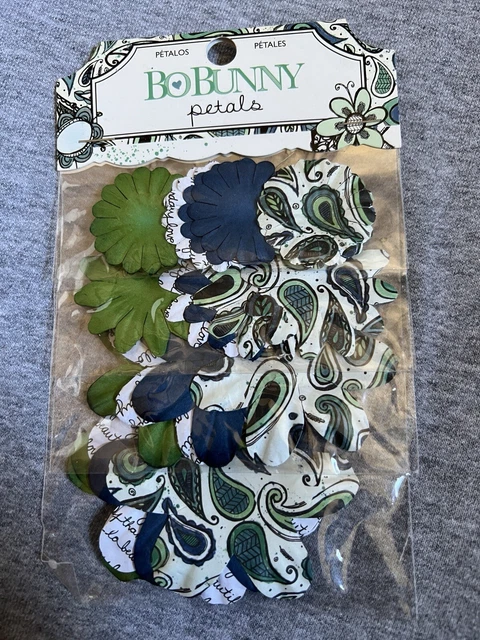 Pétalos BoBunny Flores Verdes, Blancos, Azul Marino NUEVOS