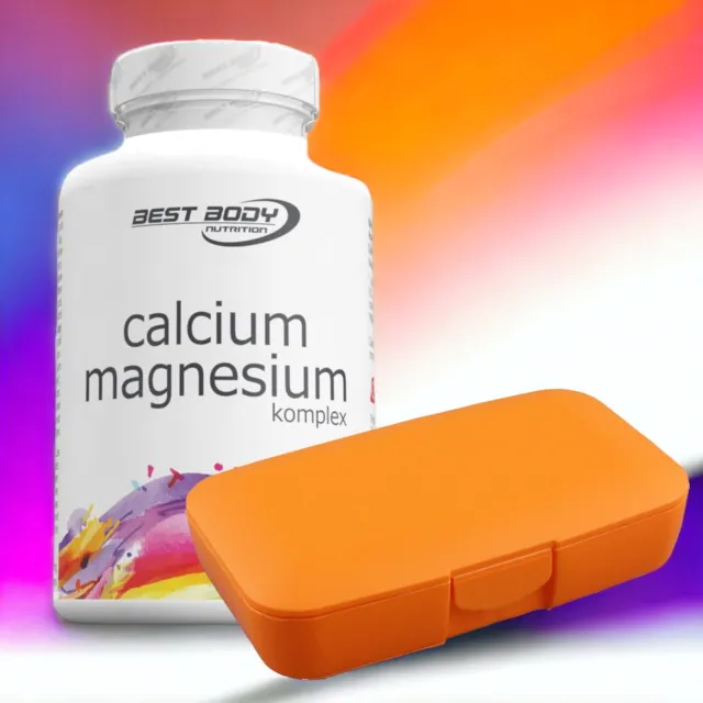 Best Body Nutrition Calcium Magnesium 100 Kapseln + Pillenbox Orange 149,71€/kg