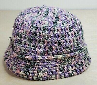 Knitted Winter Hat Youth Children Warm Head Cover Purple Pink 9” Opening 8