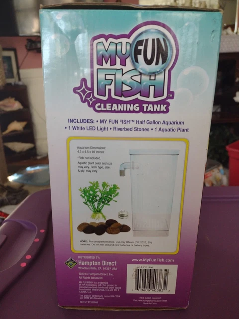 As Seen on TV My Fun Fish Beta Tank Aquarium Self Cleaning (4 3/4 x 6 x10") NEW 2
