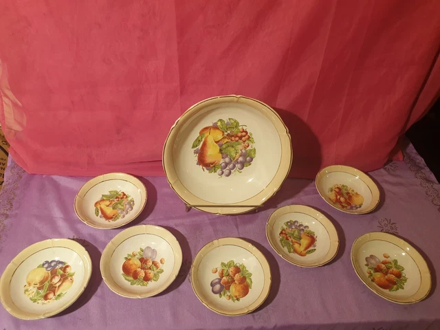 SERVICE A DESSERT PORCELAINE decor Fragonard Scenes Romantiques Feuillages Or F EUR 12,50 - FR