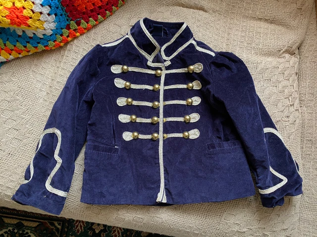 Baby Gap Age 2 Navy Blue Velvet Velour Sergeant Pepper Beatles Style Jacket Gold