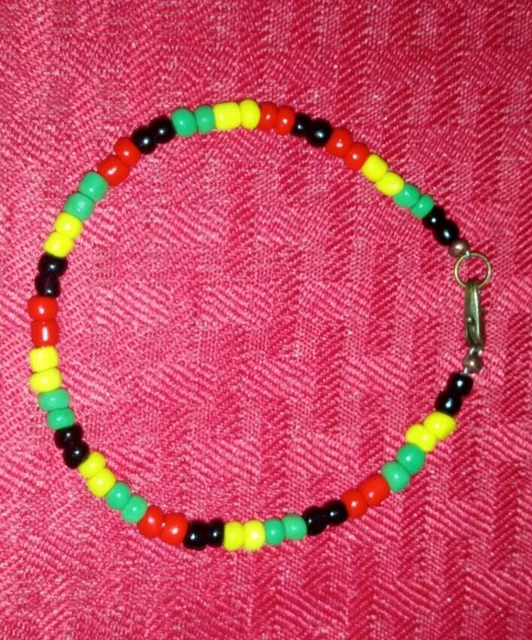 Bohemian/Rasta/Surfer unisex style Bead bracelet with Onyx and bohemian glass