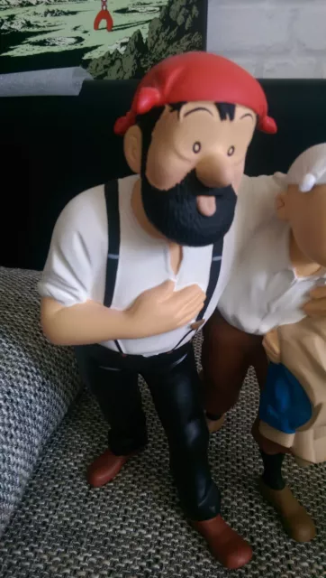 Rare Grande  Figurine Leblon Delienne Tintin Haddock Milou Desert 1993 2