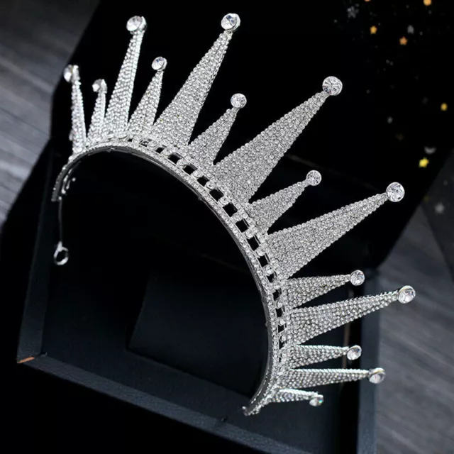 7.2cm grand diadème cristal complet couronne nuptiale mariage reine princesse