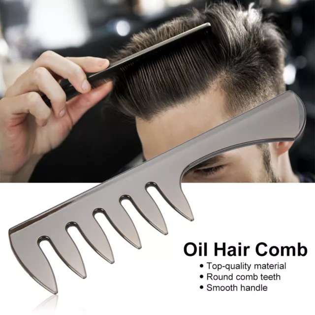 New Oil Hair Comb Round Comb Teeth Mustache Hair Comb Black GFL