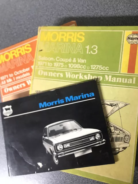 BL AUSTIN MORRIS MARINA OWNERS and HAYNES WORKSHOP MANUALS 1.3 & 1.8