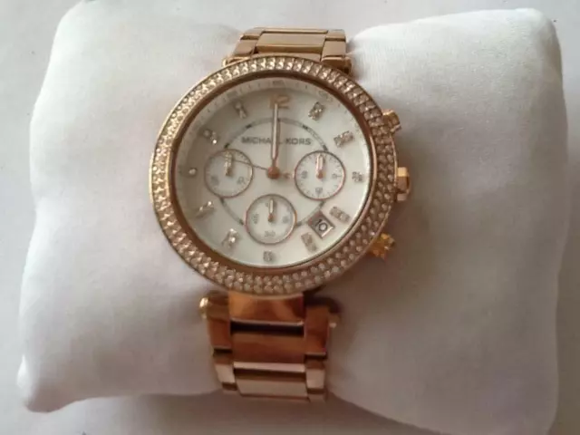 Pre-owned: Michael Kors Ladies Parker Chronograph Watch. Rose Gold.. MK-5491