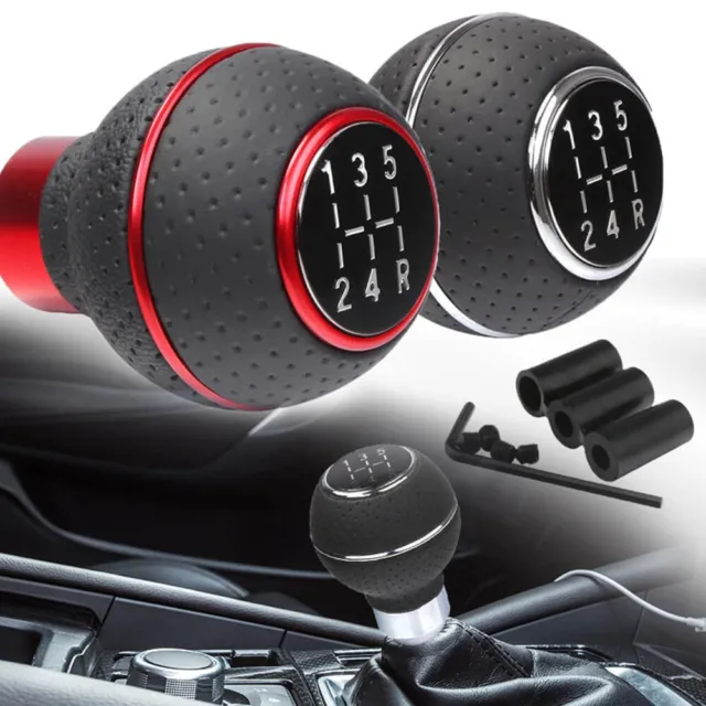 Car 5 Speed Manual Shift Knob Gear Stick Shifter Lever Black Aluminum Universal