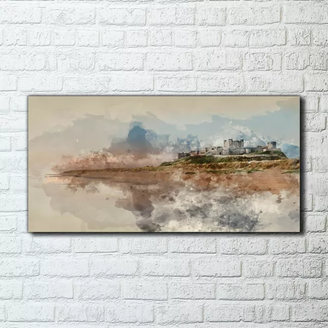 Canvas Wandbild Leinwand Bilder 100x50 Deko Gemälde Aquarell Hamburg Schloss