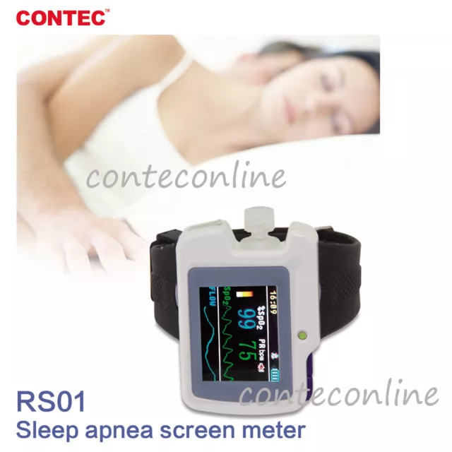 CONTEC,New Pulse Oximeter ,Respiration Sleep Monitor, SPO2,Pulse Rate RS01