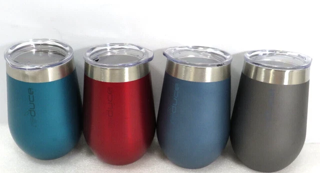 Reduce Stemless Wine Tumbler w/Lid 12oz Vacuum Insulated Stainless Steel Set 4