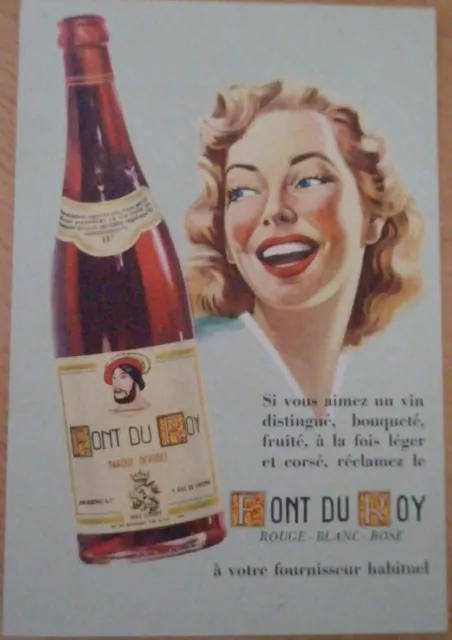 Buvard Vin FOND DU ROY Ancien et très joli