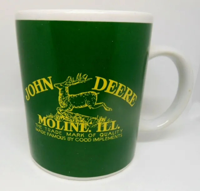 John Deere  Coffee Mug Tractor Green Yellow Gibson Images 2 Sides Moline Ill